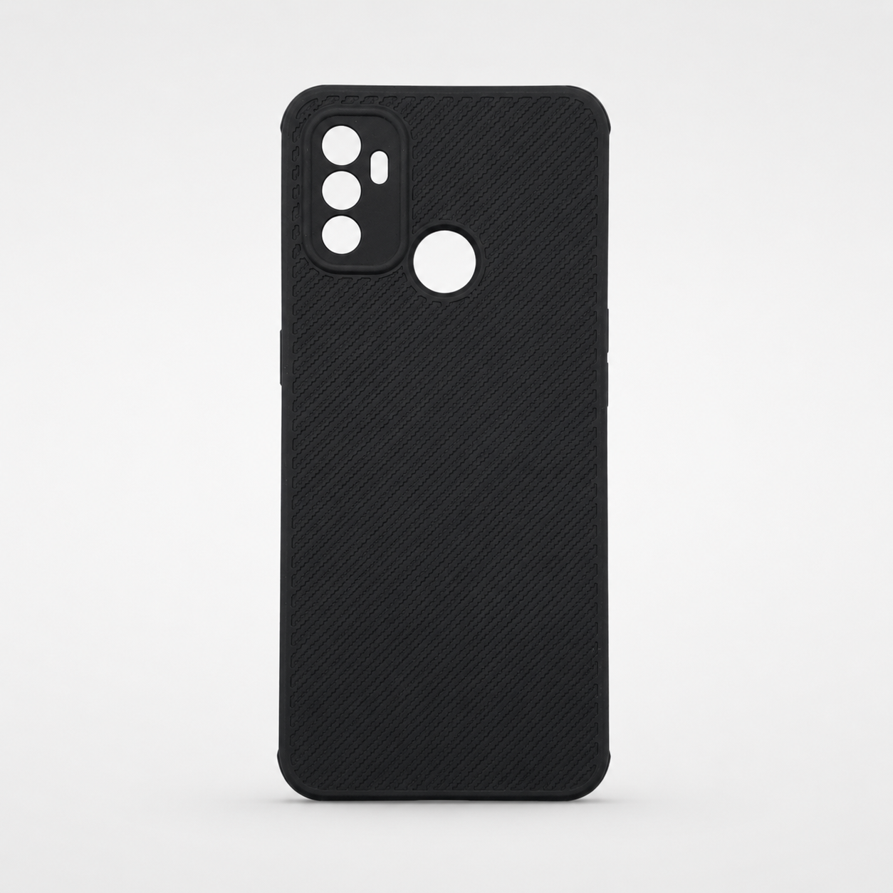 OPPO A53 Carbon Fiber texture Hard Rubber armour back cover shock-porof case