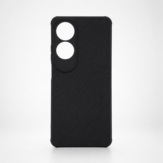 OPPO A60 Carbon Fiber texture Hard Rubber armour back cover shock-porof case