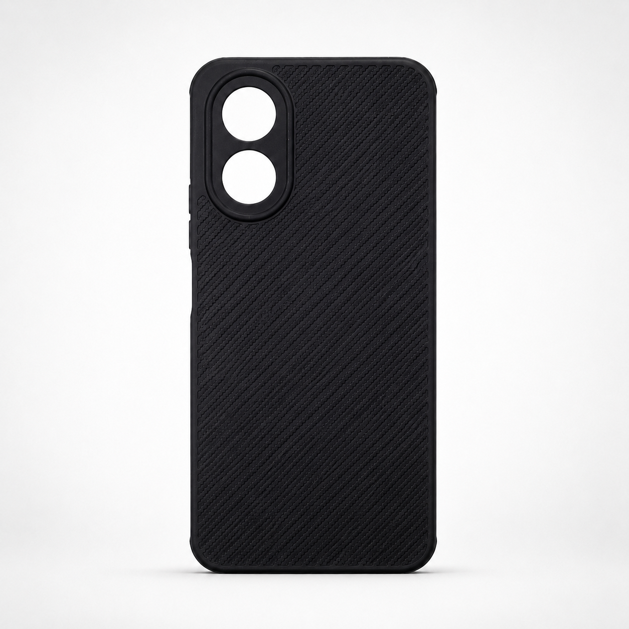 OPPO A18 Carbon Fiber texture Hard Rubber armour back cover shock-porof case