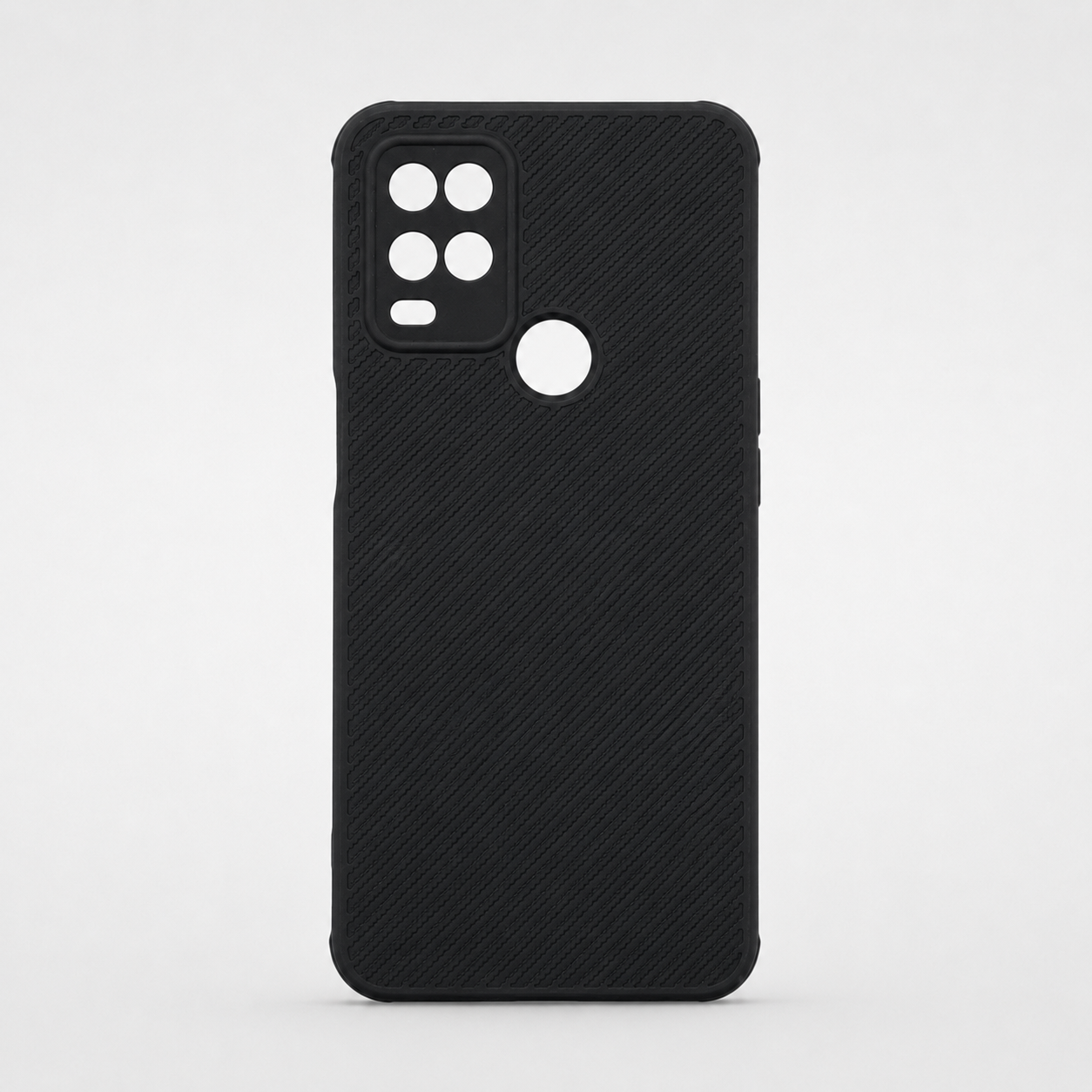 OPPO A54 Carbon Fiber texture Hard Rubber armour back cover shock-porof case
