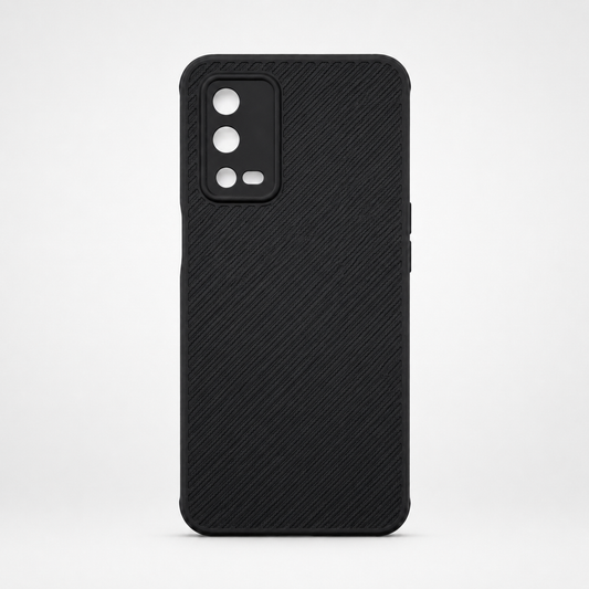 OPPO A55 Carbon Fiber texture Hard Rubber armour back cover shock-porof case