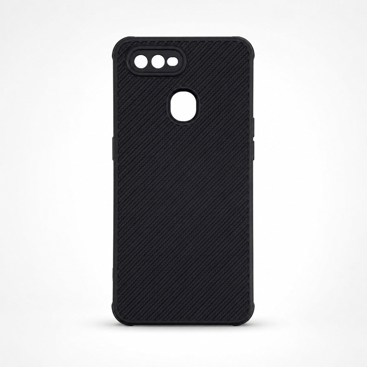 OPPO A5s Carbon Fiber texture Hard Rubber armour back cover shock-porof case