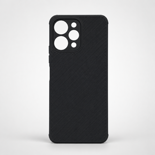 Redmi 12 Carbon Fiber texture Hard Rubber armour back cover shock-porof case