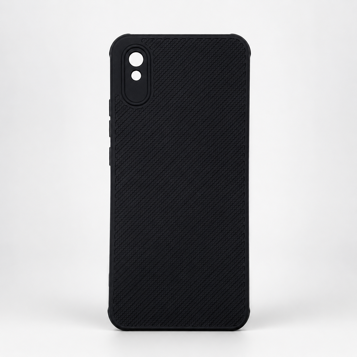 Redmi 9A Carbon Fiber texture Hard Rubber armour back cover shock-porof case