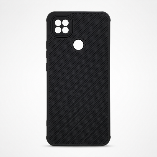 Redmi 9C Carbon Fiber texture Hard Rubber armour back cover shock-porof case