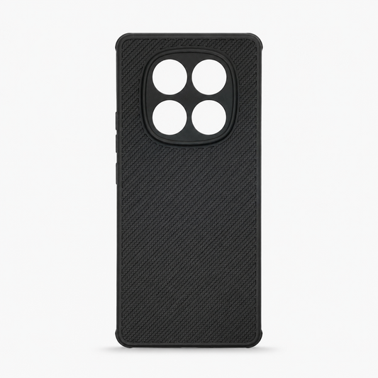 Redmi Note 14 Pro 4G Carbon Fiber texture Hard Rubber armour back cover shock-porof case