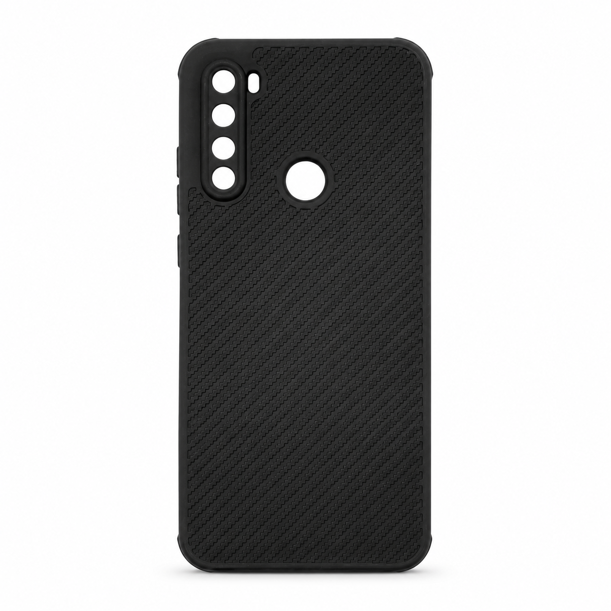 Redmi Note 8 Carbon Fiber texture Hard Rubber armour back cover shock-porof case