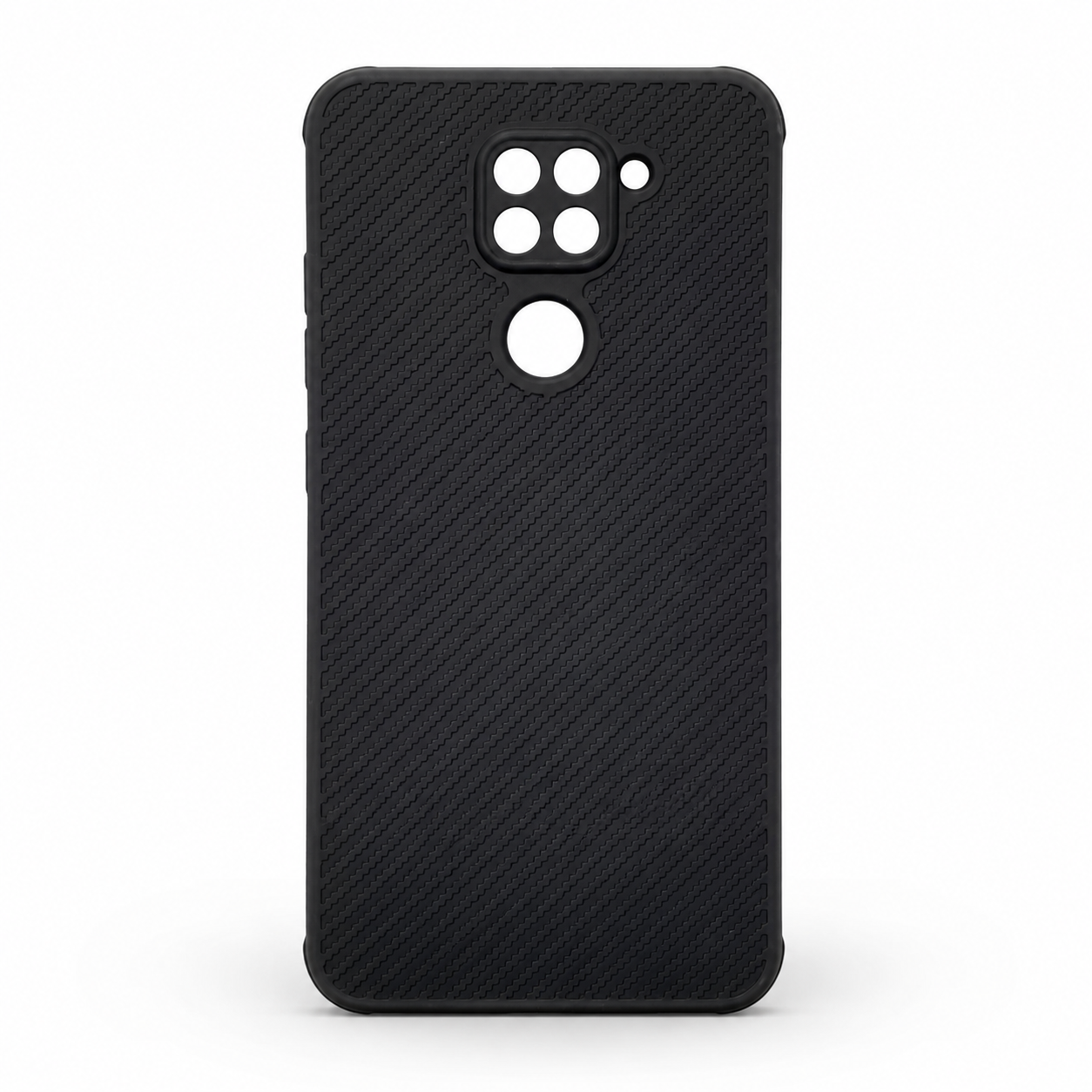 Redmi Note 9 Carbon Fiber texture Hard Rubber armour back cover shock-porof case