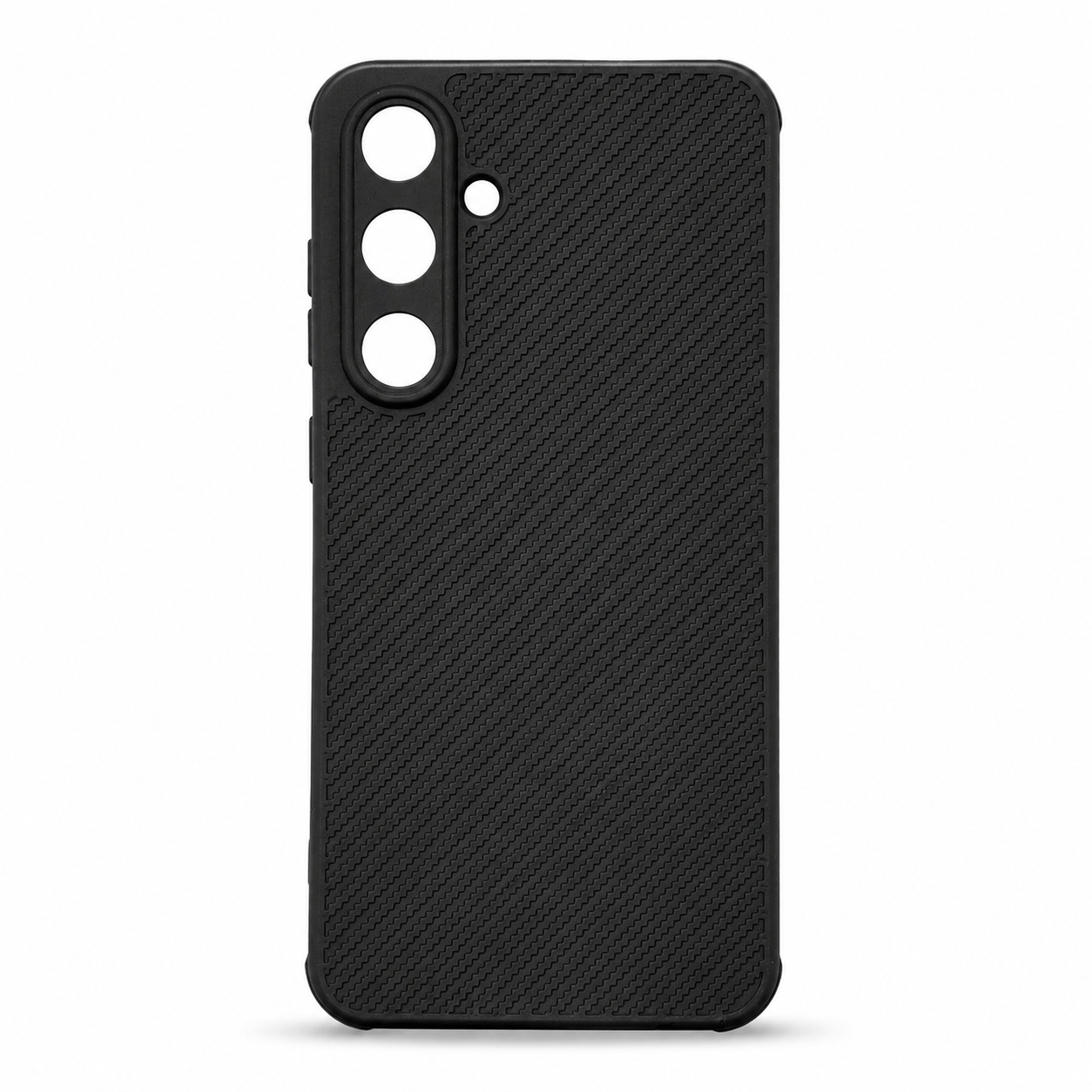 Samsung S24 FE Carbon Fiber texture Hard Rubber armour back cover shock-porof case