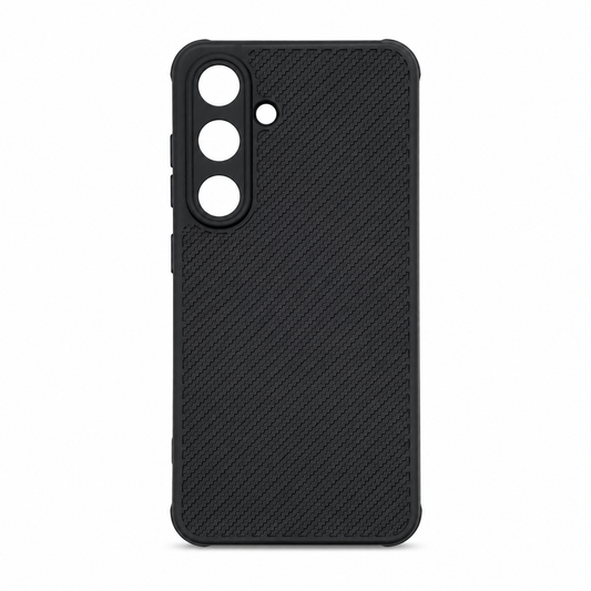 Samsung S24 Carbon Fiber texture Hard Rubber armour back cover shock-porof case