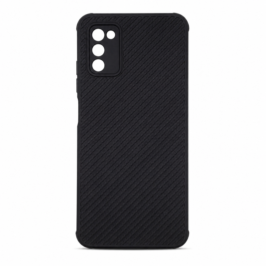 Samsung A03s Carbon Fiber texture Hard Rubber armour back cover shock-porof case