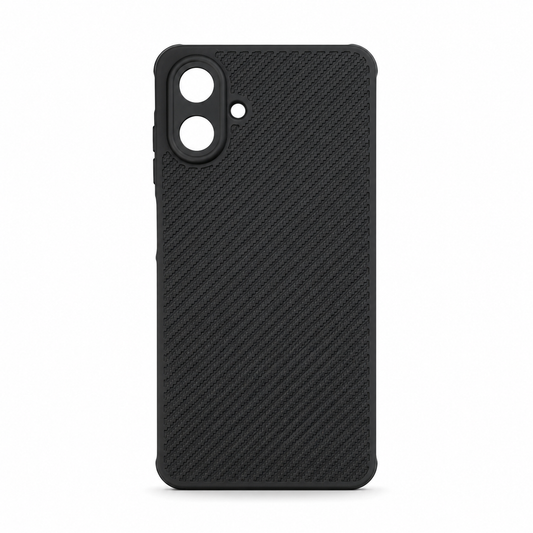 Samsung A07 Carbon Fiber texture Hard Rubber armour back cover shock-porof case