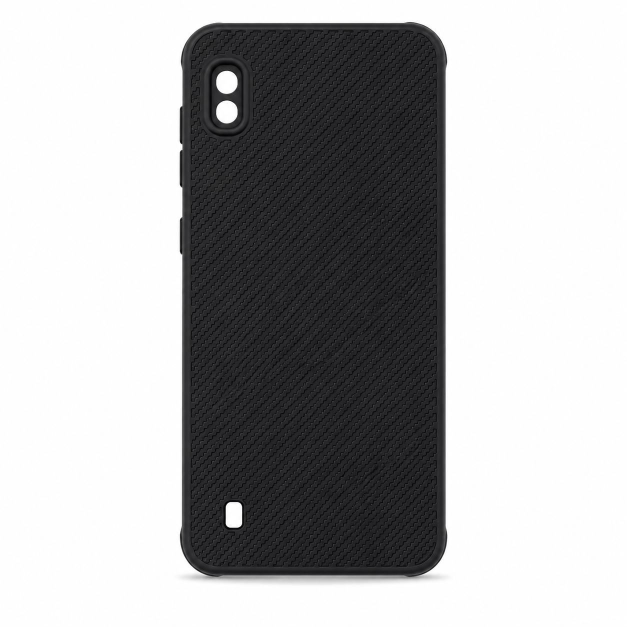 Samsung A10 Carbon Fiber texture Hard Rubber armour back cover shock-porof case
