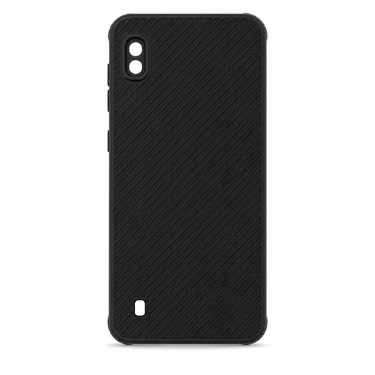 Samsung A10 Carbon Fiber texture Hard Rubber armour back cover shock-porof case