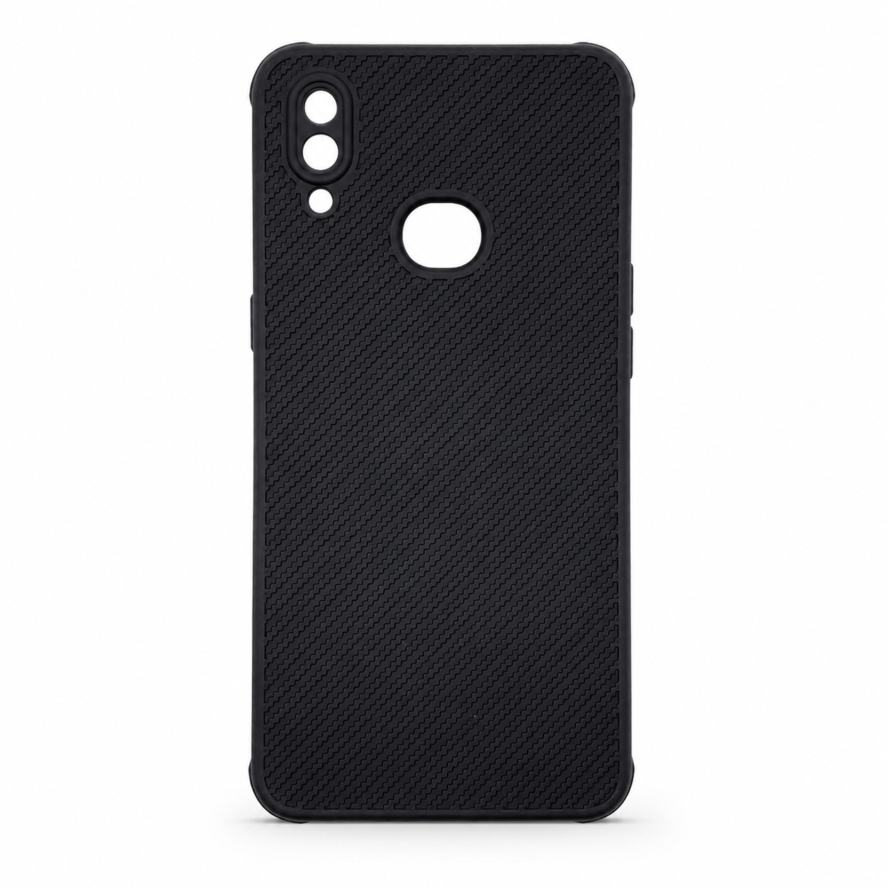 Samsung A10s Carbon Fiber texture Hard Rubber armour back cover shock-porof case