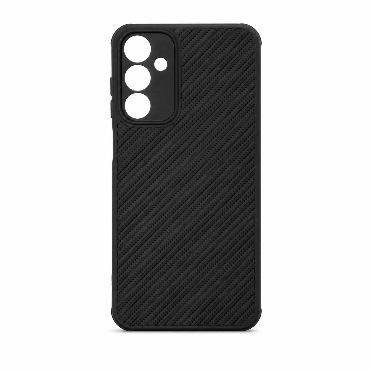 Samsung A15 Carbon Fiber texture Hard Rubber armour back cover shock-porof case