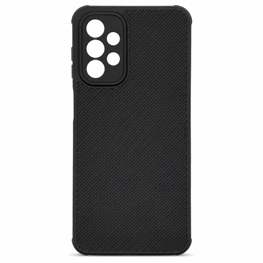 Samsung A23 Carbon Fiber texture Hard Rubber armour back cover shock-porof case