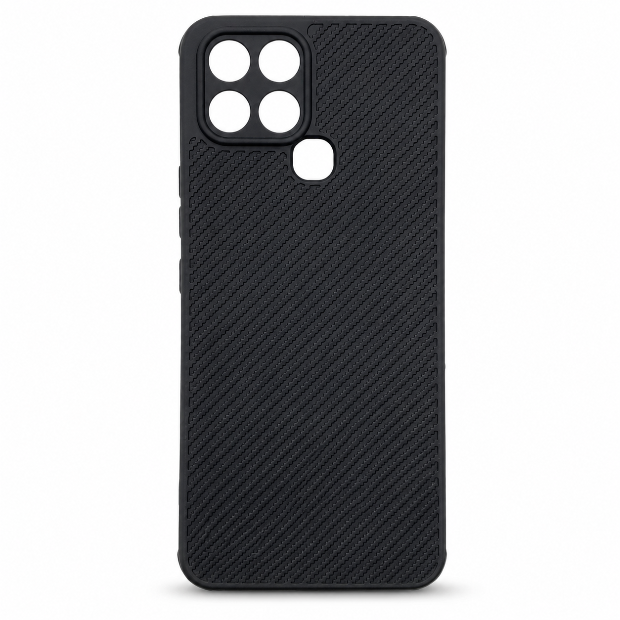 infinix Smart 6 Carbon Fiber texture Hard Rubber armour back cover shock-porof case