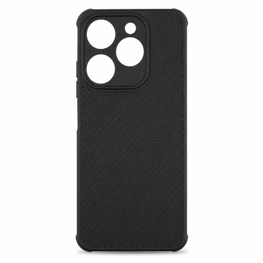 Tecno Spark 10 Carbon Fiber texture Hard Rubber armour back cover shock-porof case