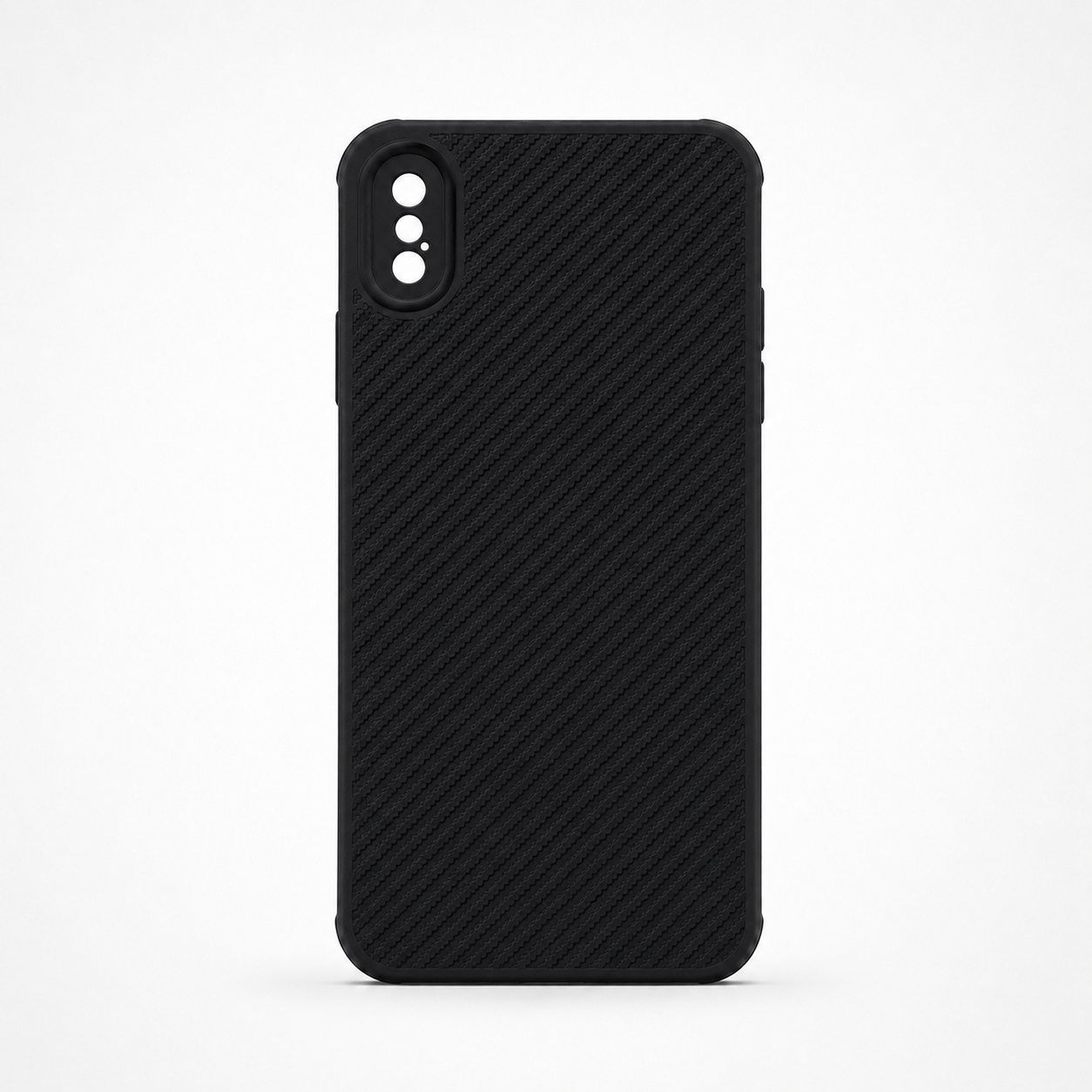 iPhone Xs Max Carbon Fiber texture Hard Rubber armour back cover shock-porof case