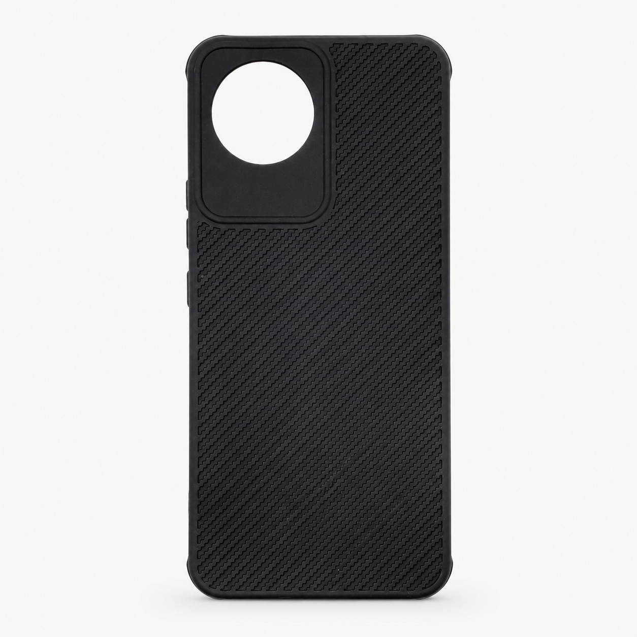 Vivo Y02 Carbon Fiber texture Hard Rubber armour back cover shock-porof case