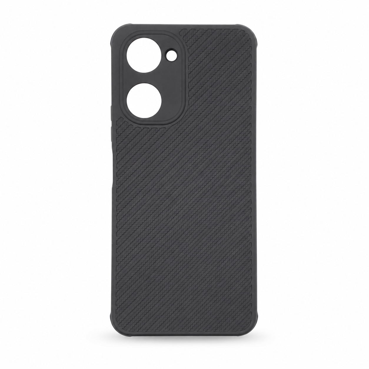 Vivo Y03 Carbon Fiber texture Hard Rubber armour back cover shock-porof case