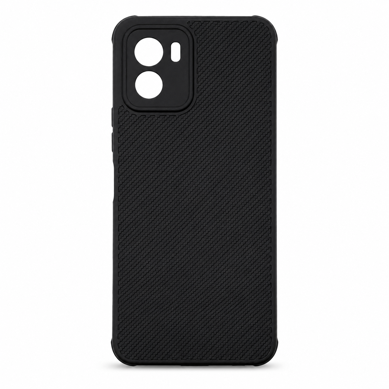 Vivo Y15s Carbon Fiber texture Hard Rubber armour back cover shock-porof case