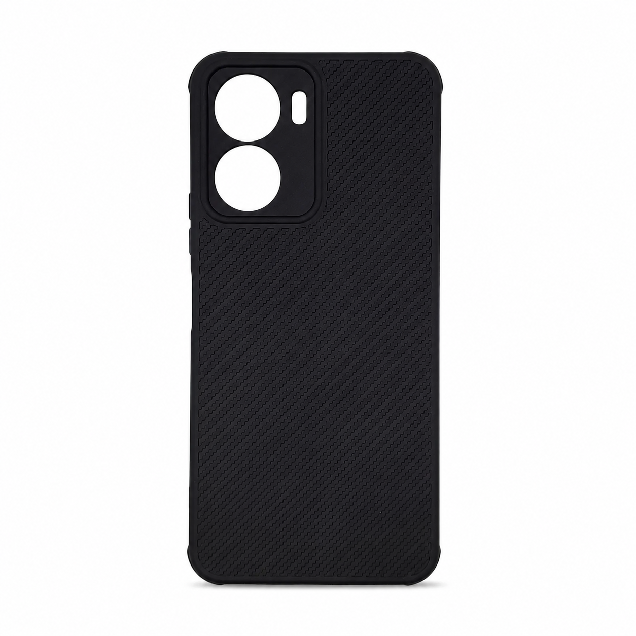 Vivo Y16 Carbon Fiber texture Hard Rubber armour back cover shock-porof case