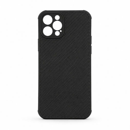 iPhone 12 Pro Carbon Fiber texture Hard Rubber armour back cover shock-porof case