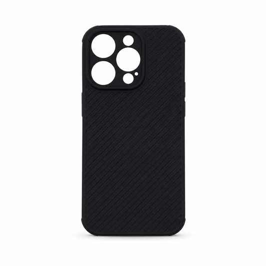 iPhone 14 Pro Carbon Fiber texture Hard Rubber armour back cover shock-porof case