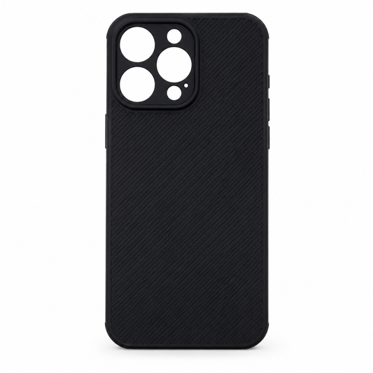 iPhone 15 Pro Max Carbon Fiber texture Hard Rubber armour back cover shock-porof case