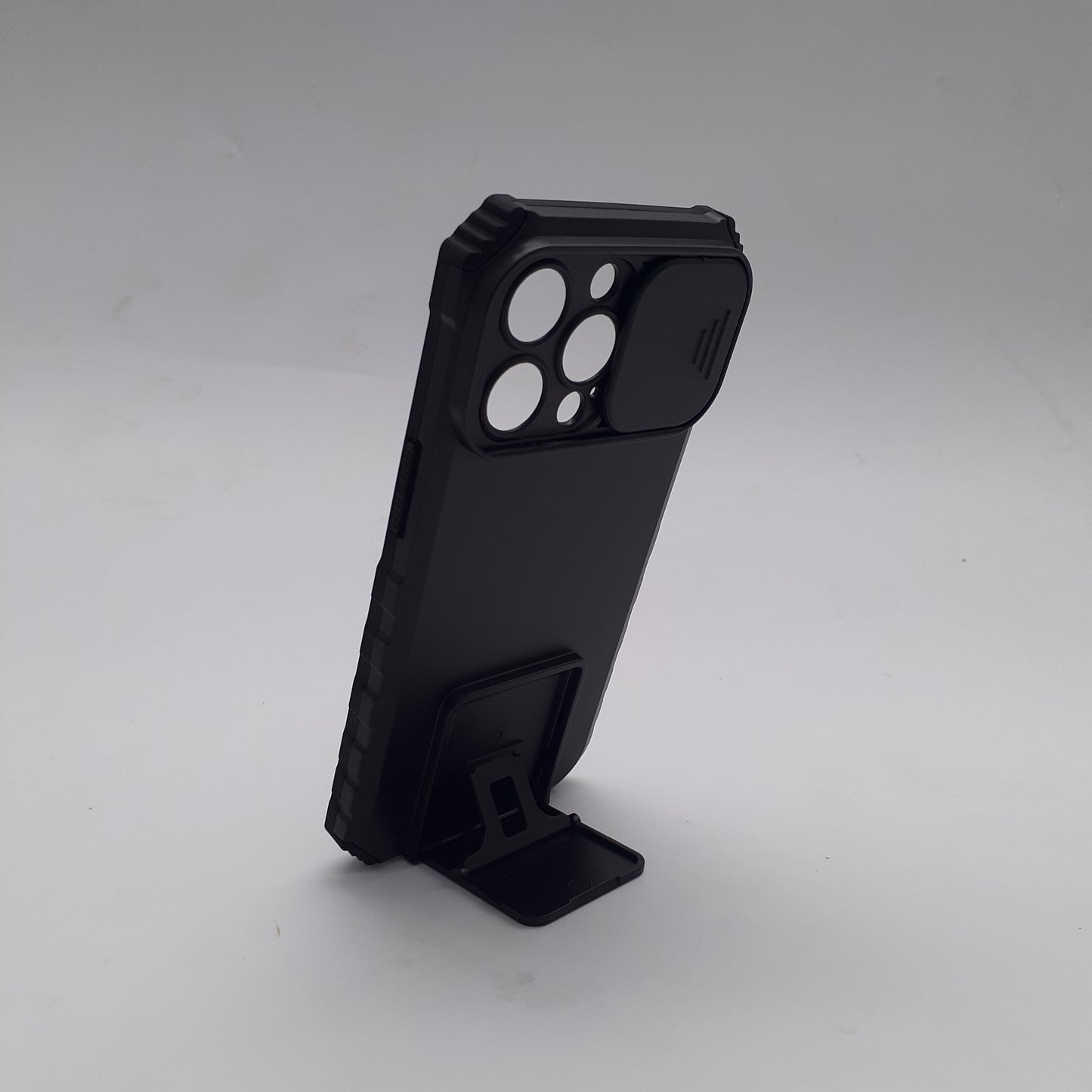 iPhone 13 Pro heavy duty protective case camera slide cover kickstand privacy hands-free viewing
