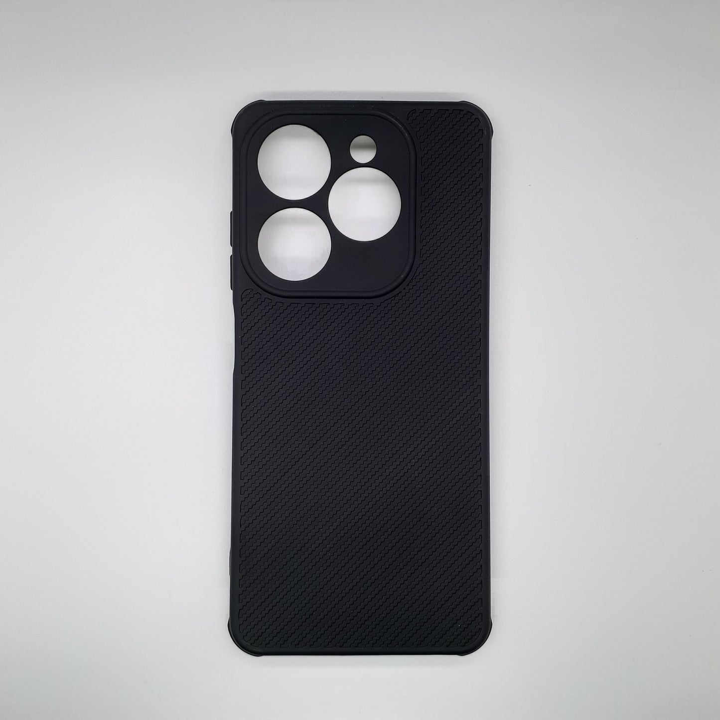 infinix Smart 8 Carbon Fiber texture Hard Rubber armour back cover shock-porof case