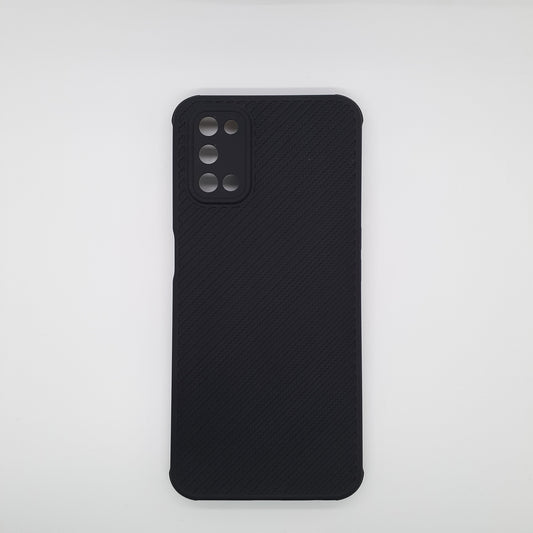 OPPO A52 Carbon Fiber texture Hard Rubber armour back cover shock-porof case