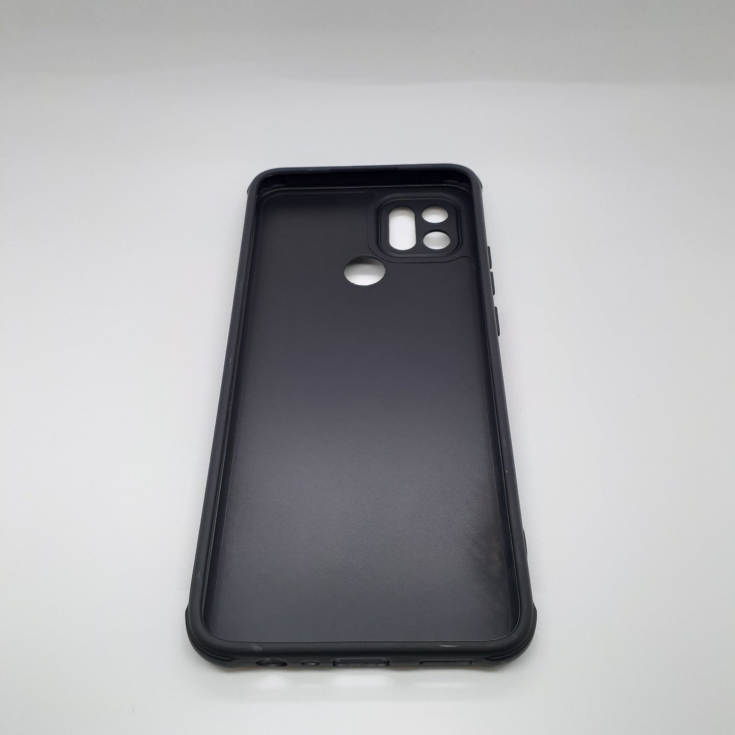 OPPO A15 Carbon Fiber texture Hard Rubber armour back cover shock-porof case
