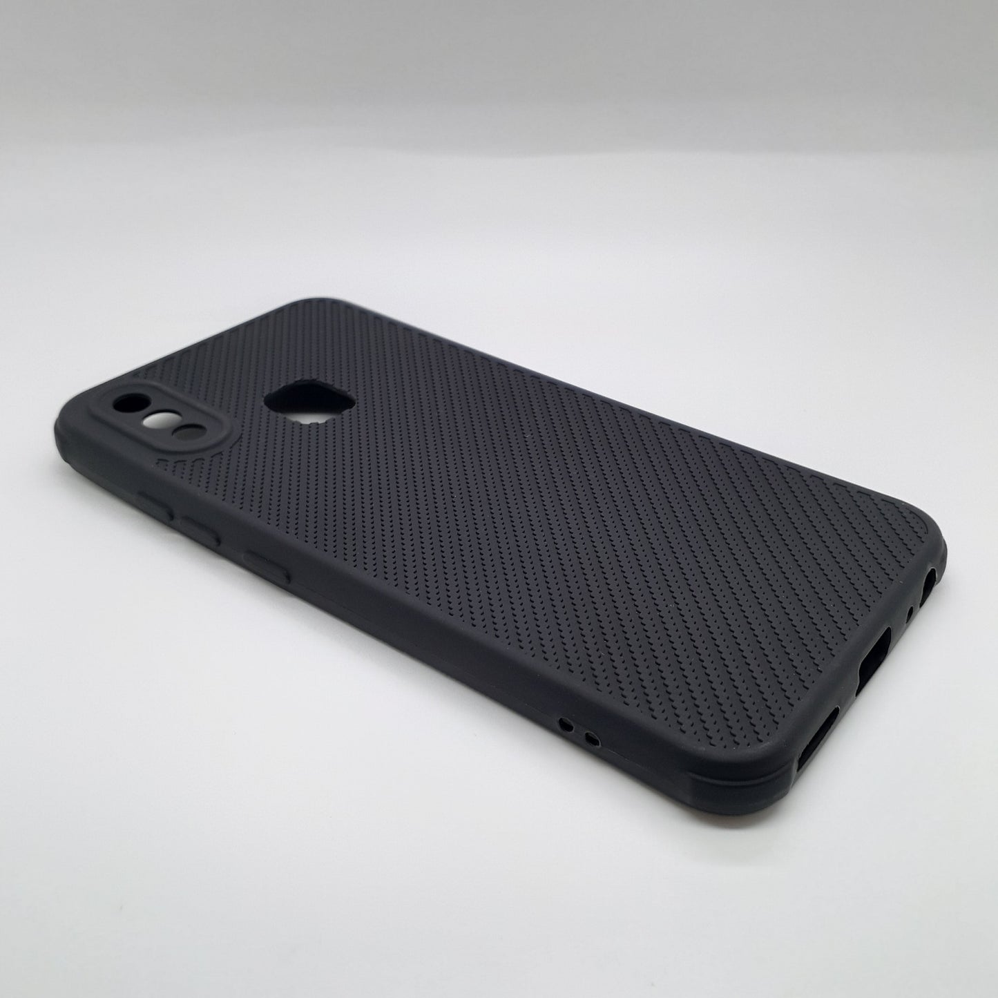 Vivo Y91 Carbon Fiber texture Hard Rubber armour back cover shock-porof case