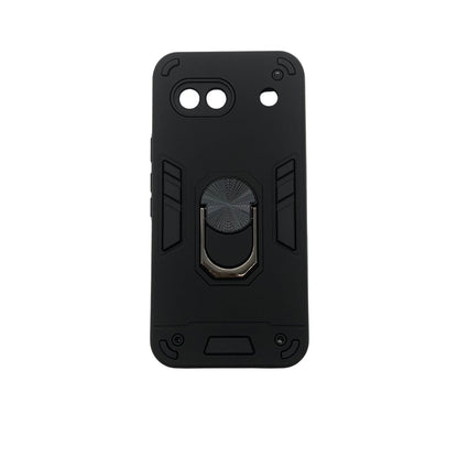 Pixel 8A Hard PC Case - Shockproof Slim Cover w/ Metal Ring Holder