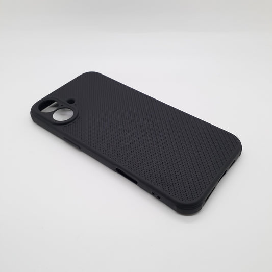 iPhone 16 Plus Carbon Fiber texture Hard Rubber armour back cover shock-porof case
