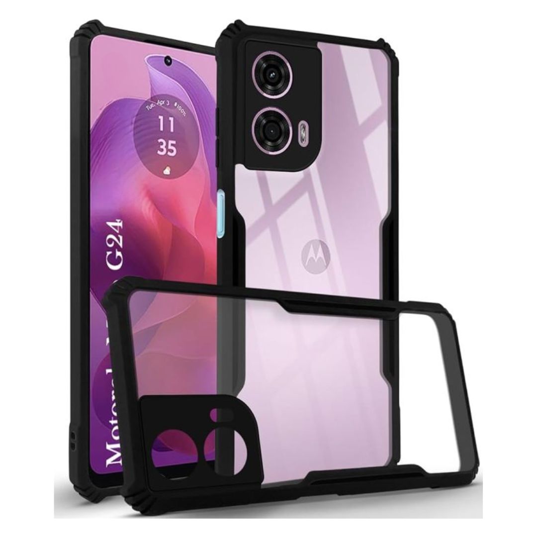 Motorola G24 case Matte Black Back Cover Soft Silicone TPU Bumper case