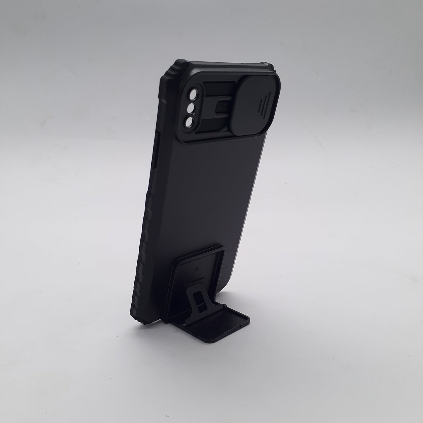 iPhone Xs Max Heavy Duty Shockproof Case Sliding Camera Lens Protector Kickstand Built in Stand Cover