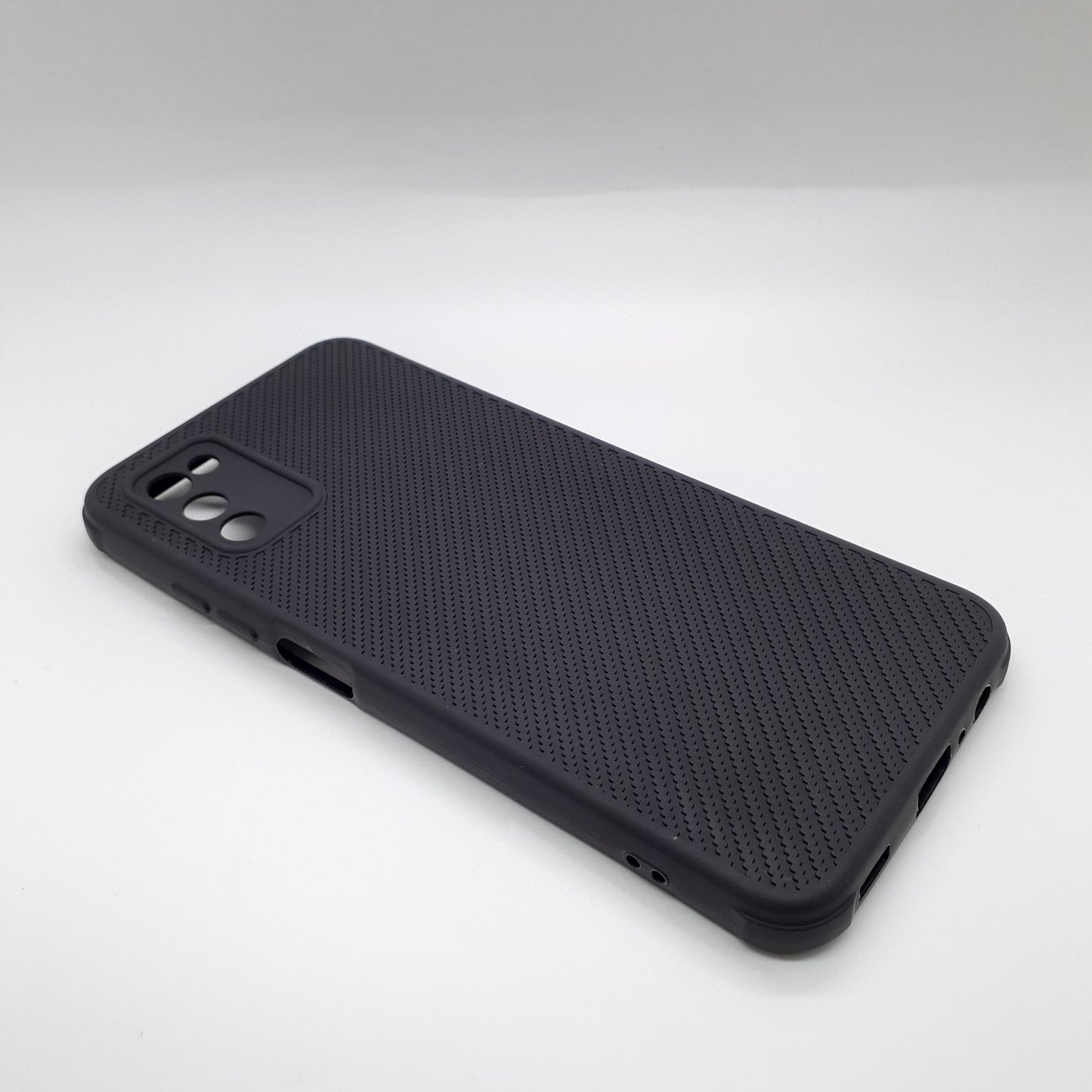Samsung A03s Carbon Fiber texture Hard Rubber armour back cover shock-porof case
