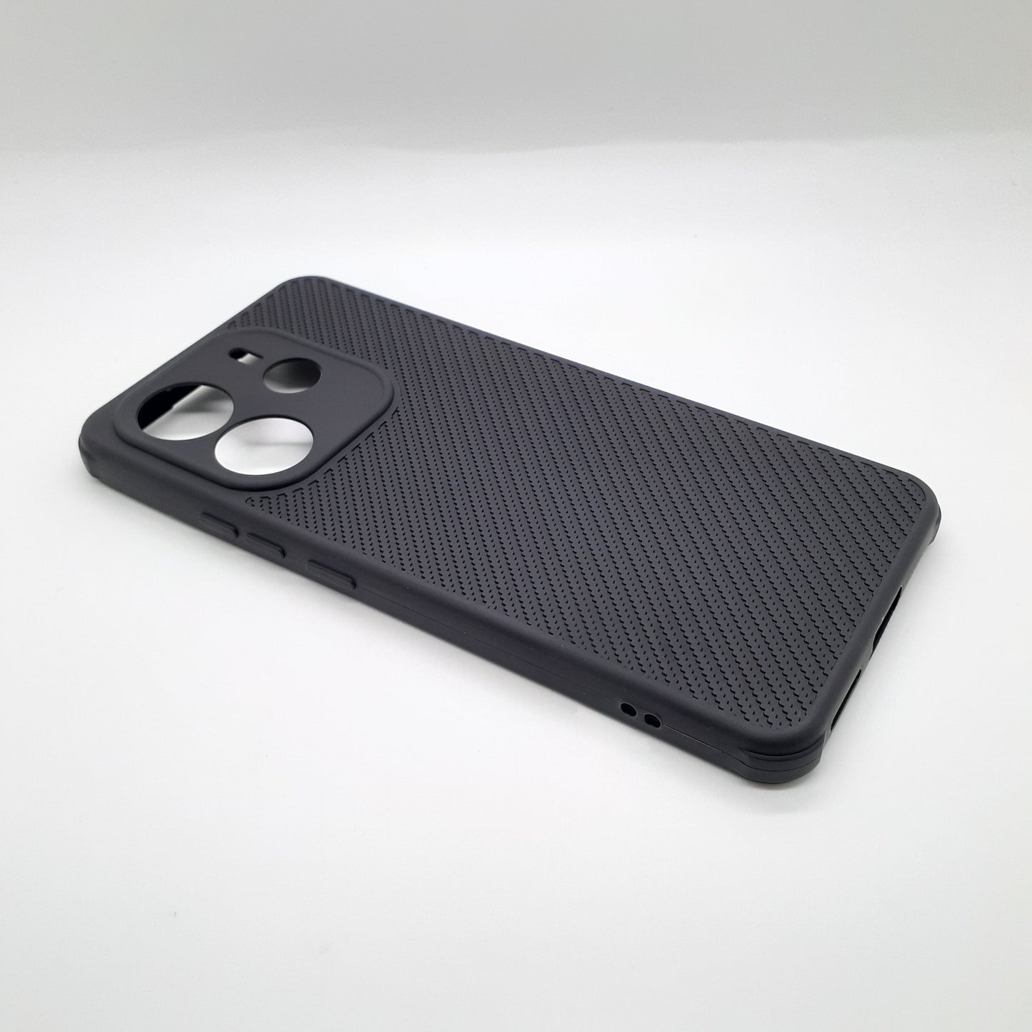 Redmi Note 14 Carbon Fiber texture Hard Rubber armour back cover shock-porof case