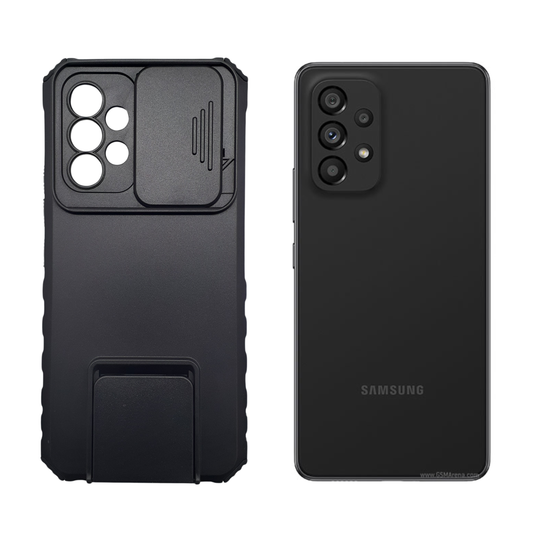Samsung A53 Heavy Duty Protective Phone Case Sliding Camera Cover Integrated Kickstand Ultimate Privacy Viewing