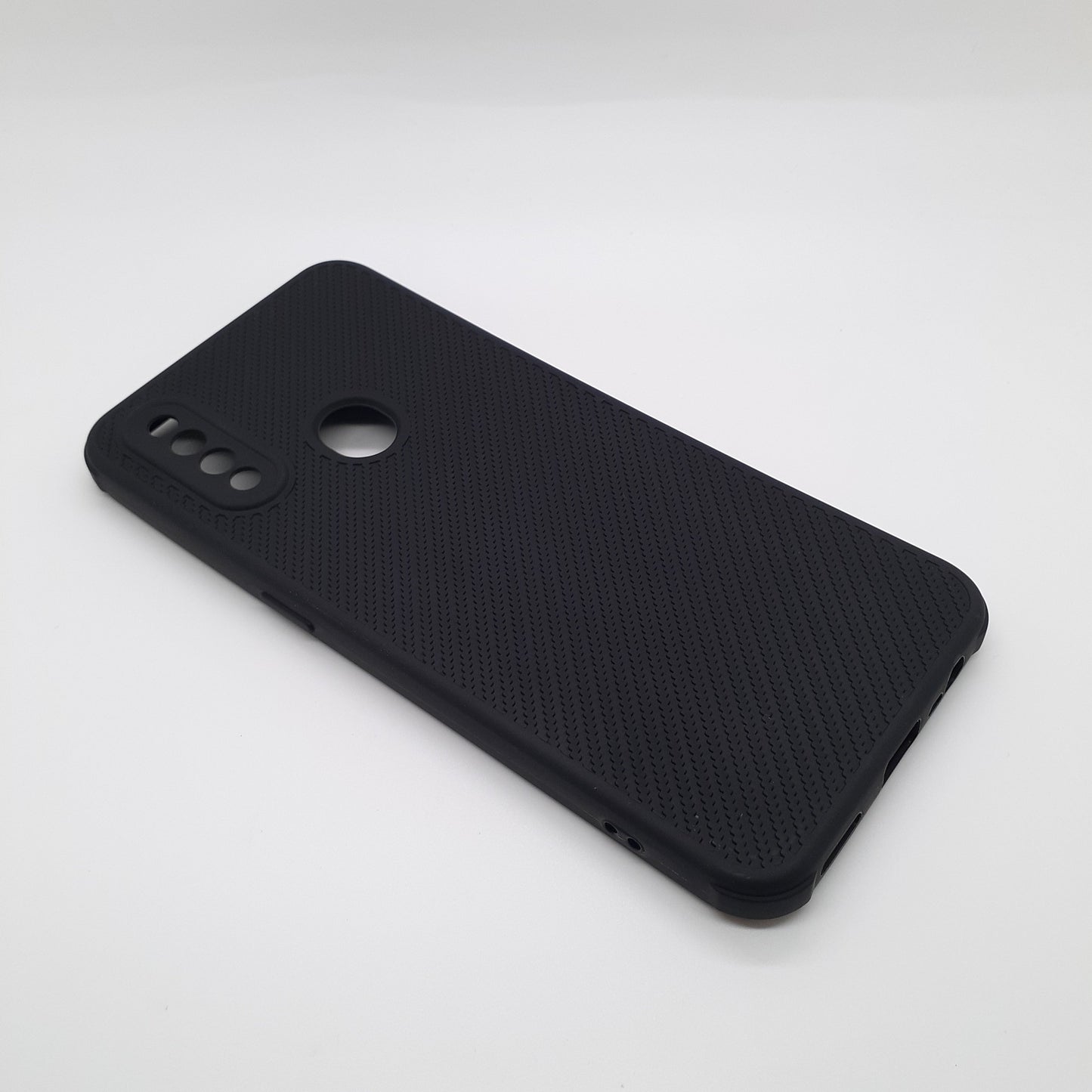 OPPO A8 Carbon Fiber texture Hard Rubber armour back cover shock-porof case