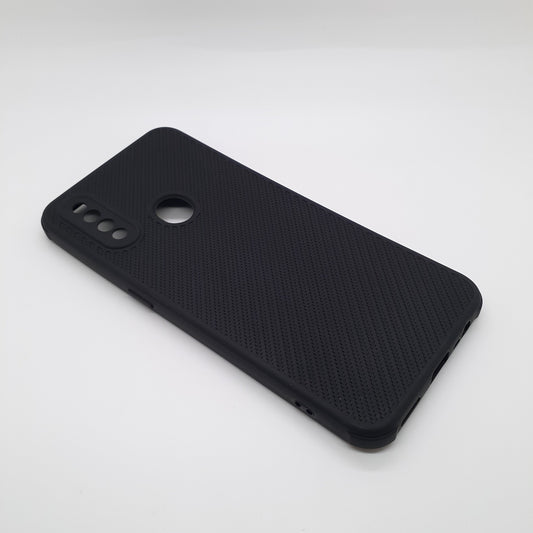 OPPO A8 Carbon Fiber texture Hard Rubber armour back cover shock-porof case