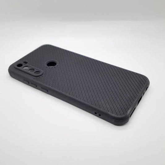 Redmi Note 8 Carbon Fiber texture Hard Rubber armour back cover shock-porof case
