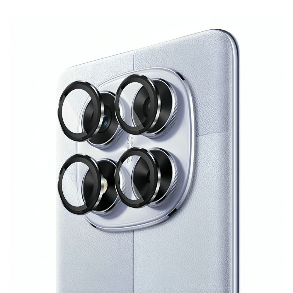 Redmi Note 14 Pro Camera Lens Protector - Premium Metal Ring and Tempered Glass Full Coverage Scratch-Resistant Camera Guard Film