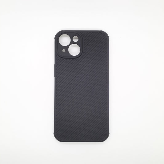 iPhone 15 Carbon Fiber texture Hard Rubber armour back cover shock-porof case