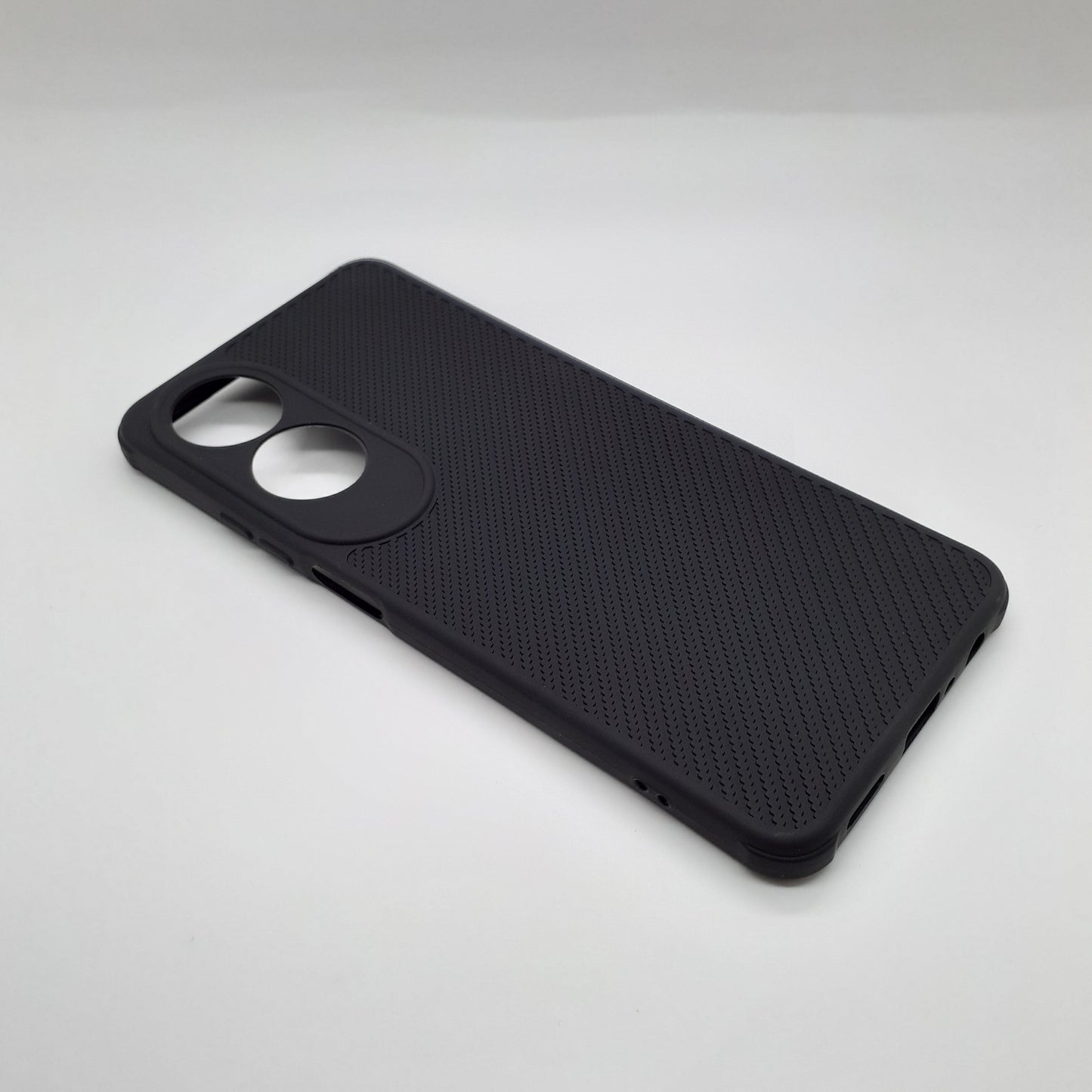 OPPO A60 Carbon Fiber texture Hard Rubber armour back cover shock-porof case