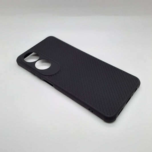 OPPO A60 Carbon Fiber texture Hard Rubber armour back cover shock-porof case